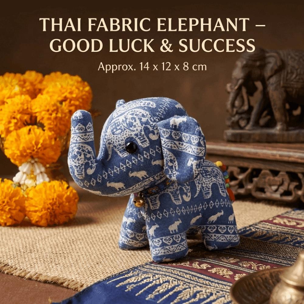 Thai Fabric Elephant Plush Doll Toy Ethnic Ganesha Stuffed Animal Elephant Ornament Travel Gift