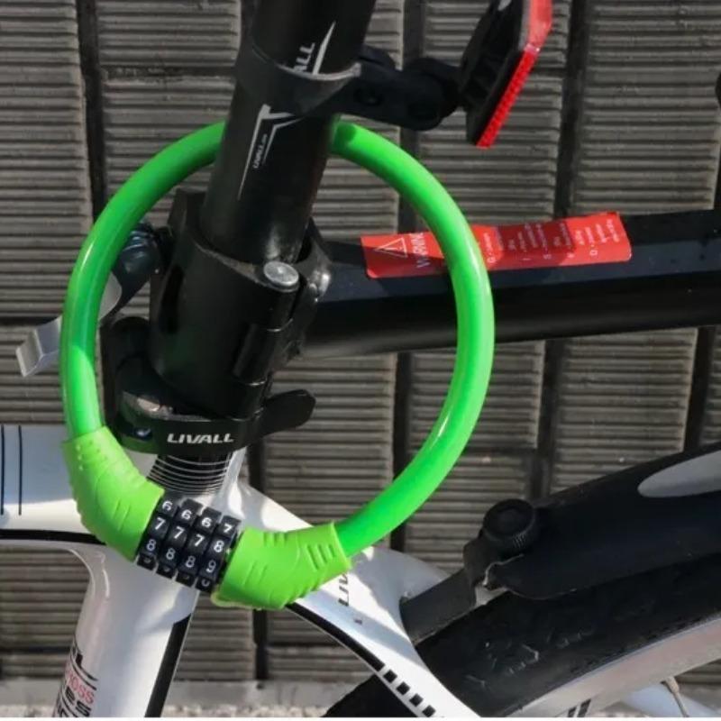 Anti-theft 4-digit combination bicycle lock - Portable safety padlock for road bikes, essential cycling accessory