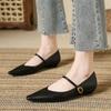 Fashion 2024 Brand Elegant Woman Versatile Pointed Toe Shoes Fashion Shallow Mouth Mary Janes Casual Flats Female Flat Shoes