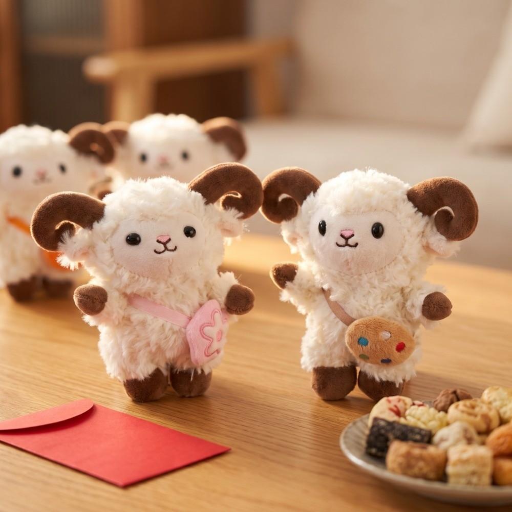 Sheep Mini Sheep Plush Keychain Cartoon Soft Lamb Doll Ornament Sheep Plush Pendant Decoration