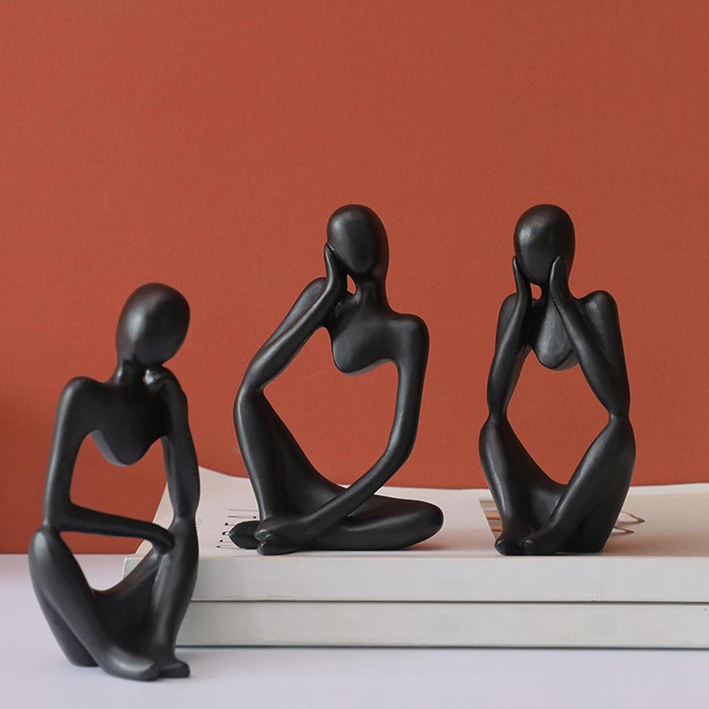 Modern Abstract Statues Sculpture Resin Artistic Thinker Figure Thinking Man Figurines Desktop Decorations Home Office Decor