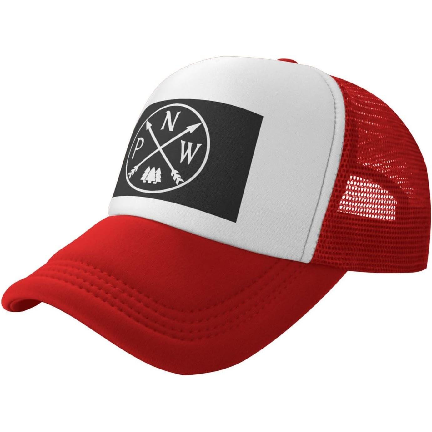 PNW Arrows Trees Pacific Northwest Trucker Hat Mesh Baseball Snapback Cap Unisex Casual XS(old)