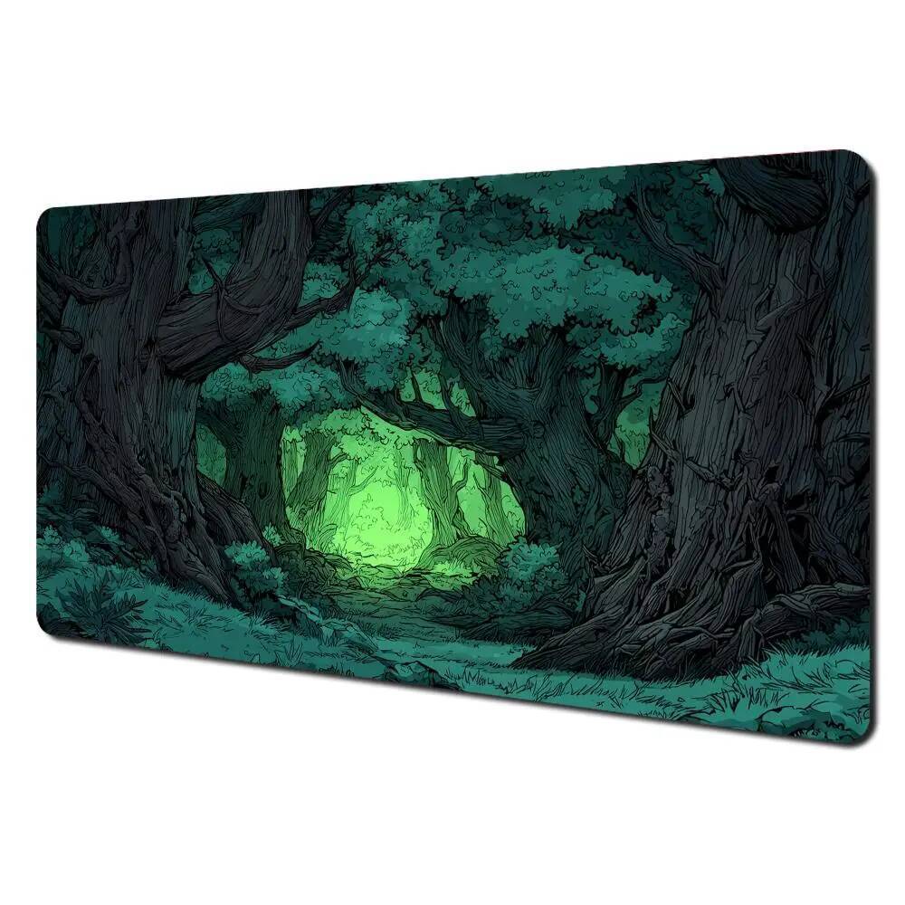 Dark Forest MTG Playmat Enchanted Woods Design Magic The Gathering Mat 30x80x0.2cm
