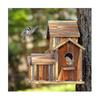 Bird House, Bird House For Outside, Wooden Bird Houses For Outside Hanging, 6 Hole Handmade Natural