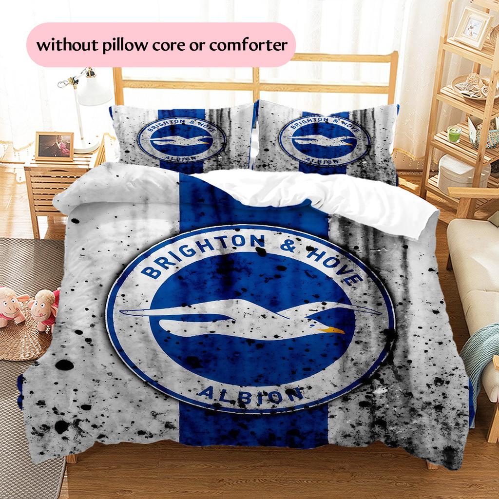 Set Copripiumino Trapuntato con Fantasia Brighton & Hove Albion Decorazione per la Casa Regalo (1 * copripiumino + 2 * federe senza imbottitura)