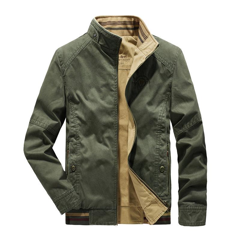 Reversible Casual Men's Jacket Spring and Autumn Middle-aged and Elderly Work Jackets Daddy Tops