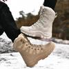 Winter outdoor snow boots high top velvet thickened waterproof non-slip warm cotton shoes couple snowshoes