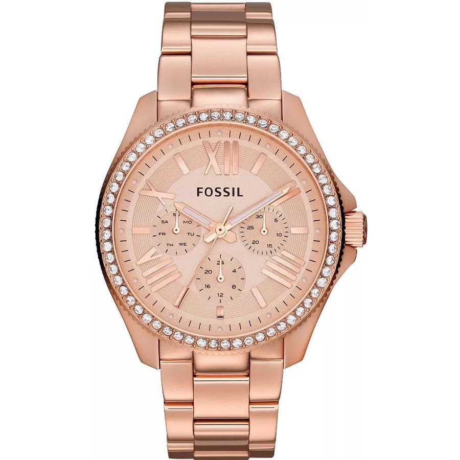 

Chronograph Ladies Quartz Watch Pink Dial Stainless Steel Strap High-End Light Luxury AM4483