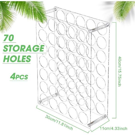 Wenqik 2 Pack Vinyl Storage Organizer 70 Holes Vinyl Roll Storage Acrylic Vinyl Roll Holder Easy To Assemble Vinyl Organizer Storage Craft for Room