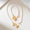 Summer Seashell Necklace And Bracelet Set With Alloy Pendant For Women