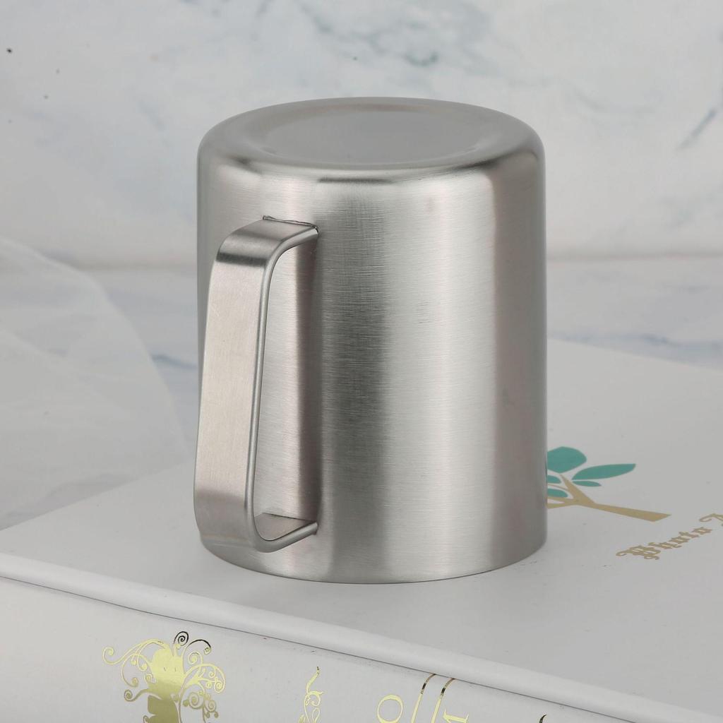 300ml Double-Layer Insulated Coffee Cup - 304 Stainless Steel, Thermal Milk and Mouthwash Cup, Customizable Logo.