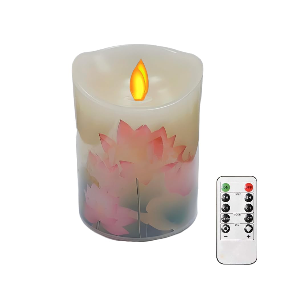 TXCAOT Electric LED Candle for Buddhist Altars, Remote Control Included, Flickering Flame, Candle Light for Buddhist Altars, Fire-Free, Fire