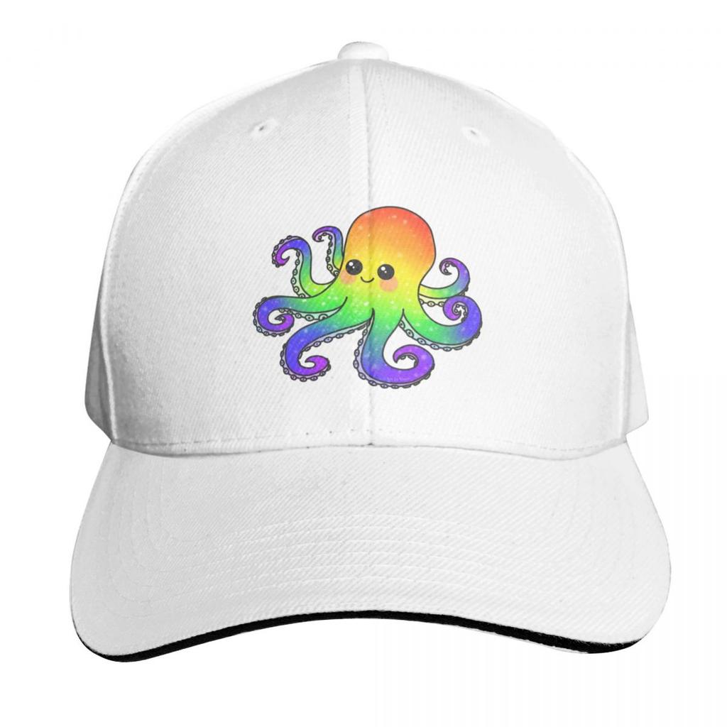 Rainbow Octopus Baseball Cap New In The Hat Unique Hats Party Hat Military Cap Unisex Unisex Caps Womens