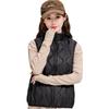 Down jacket vest women's short stand-up collar autumn and winter casual gourd pressing line light and warm sleeveless jacket