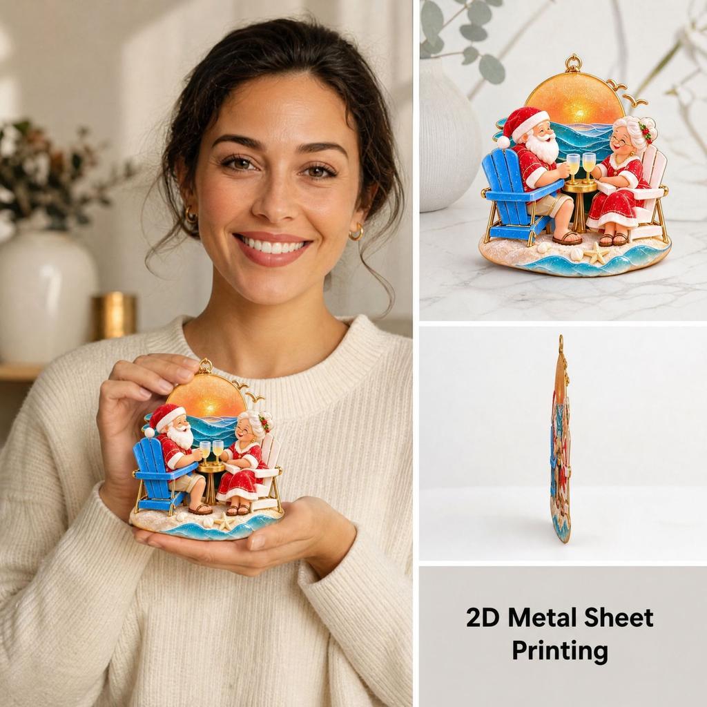 2D iron decoration for beach Christmas - double sided printing