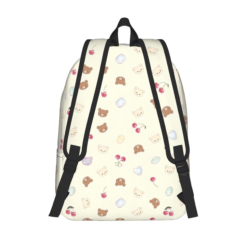 Rilakkumas Cartoon Backpack for Men Women Teenage Student Work Daypack Laptop Canvas Bags Outdoor