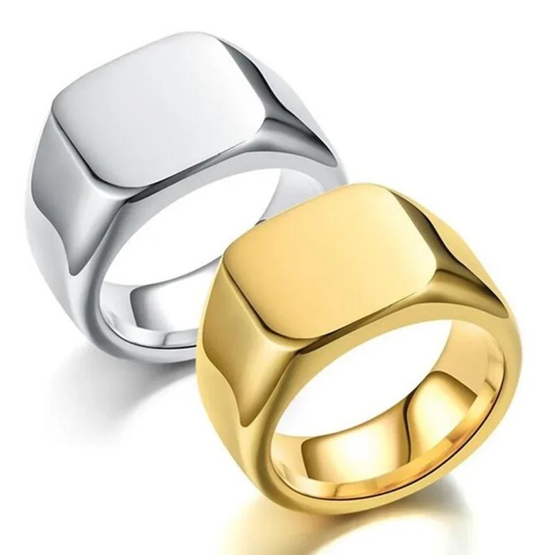 Biker Punk Style Rings for Men Width Signet Square Finger Fashion Brand Zircon Accessories Whole Sale