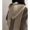 Knitted Hooded Caps Outdoor Hooded Scarf Winter Balaclava Hats Thicken Autumn Winter Neck Protector Headgear Solid Knit Beanies