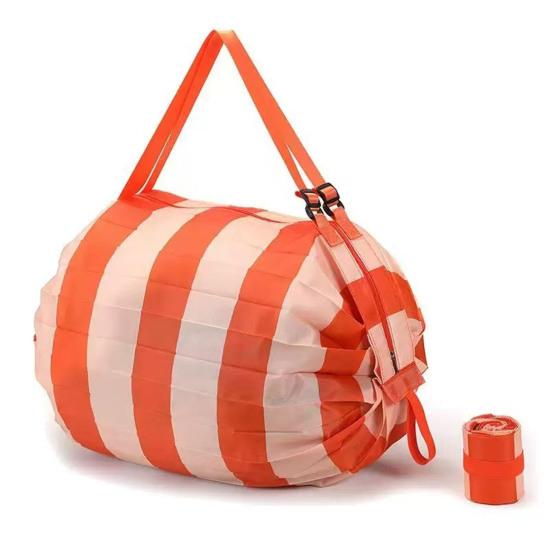 Reusable Folding Shopping Bag Foldable Grocery Tote Oxford Cloth Heavy Duty Duffle Bag with Adjustable