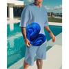 Summer Men's 3D Printed Sports Suit Fashion Versatile Trend Casual Breathable