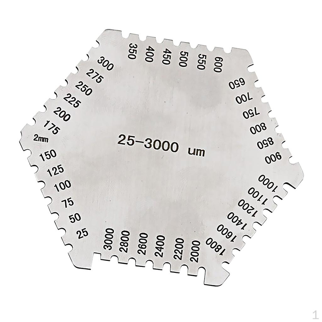 Precision Wet Film Comb Hexagonal 25-3000um Stainless Steel Thinkness