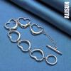 925 Sterling Silver Six Heart Bracelet Fashionable Wedding Jewelry