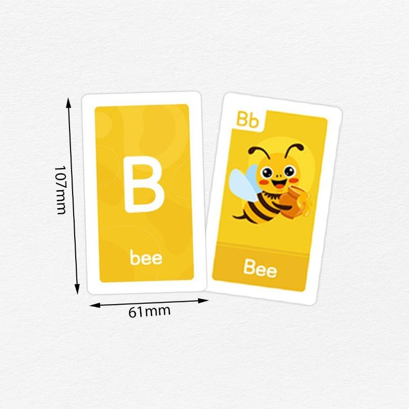 Non-Toxic 58Pcs Abc Alphabet Flashcards Montessori Early Education Toys Baby Shapes Animals Learning Cards Games Puzzles For Kids Gifts