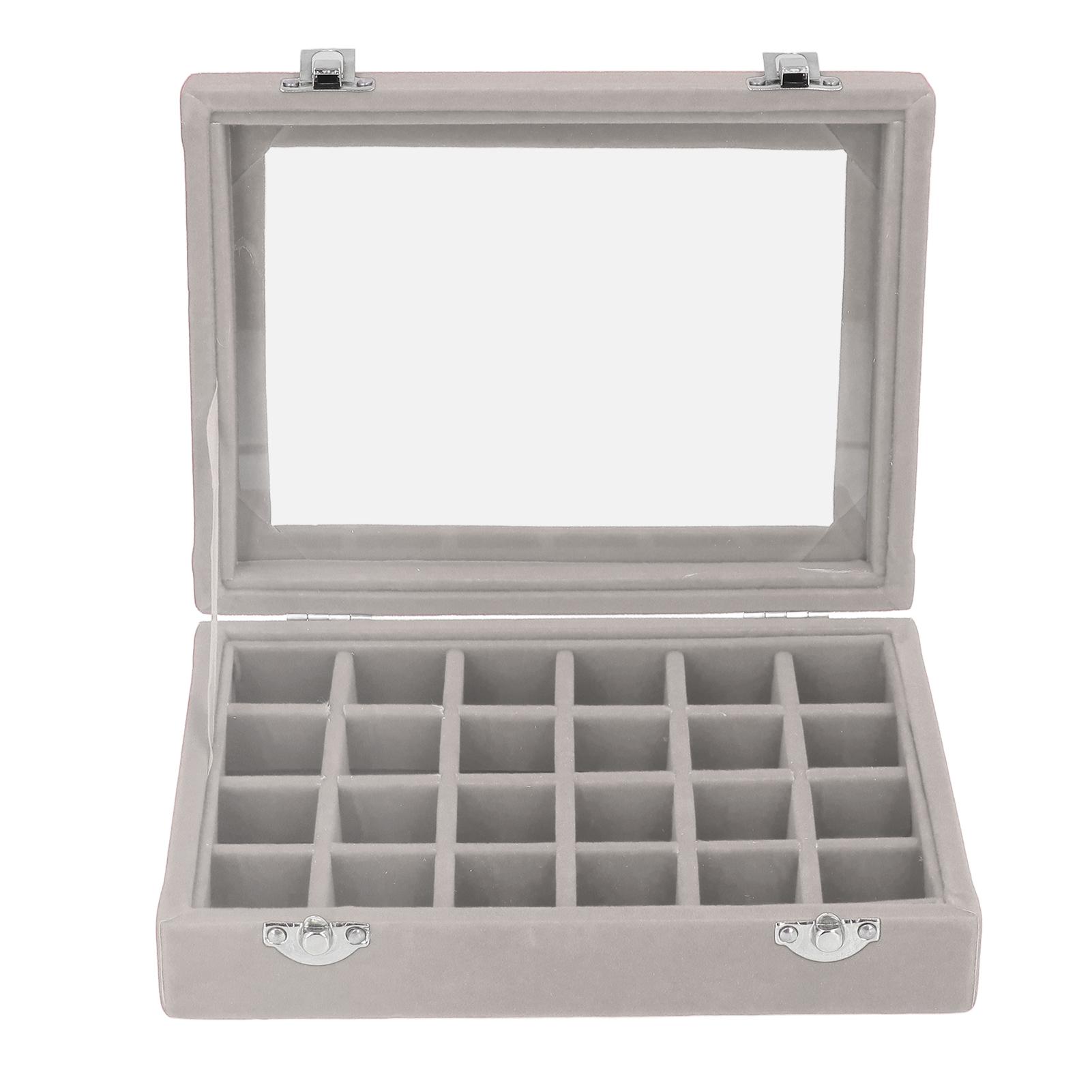 

Маленькая бархатная шкатулка-органайзер для ювелирных изделий на 24 отделения, шкатулка для хранения ювелирных изделий, сережек, колец, ювелирных изделий