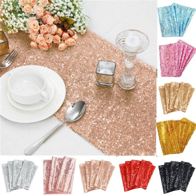 Sequin Glitter 12"x108" Table Runners Cover Sparkly Christmas Wedding Party