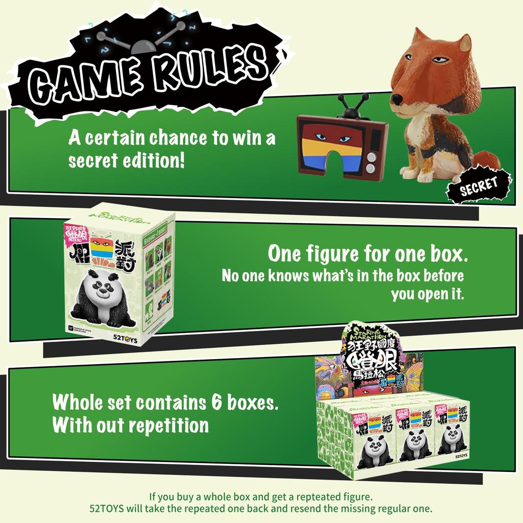 52TOYS Staring Marathon Series Blind Box 1 PC Gachapon Toy Lucky Bag Action Figure Toy Cute Creative Gift Room Decor Desktop Decoration 3.3 Inch