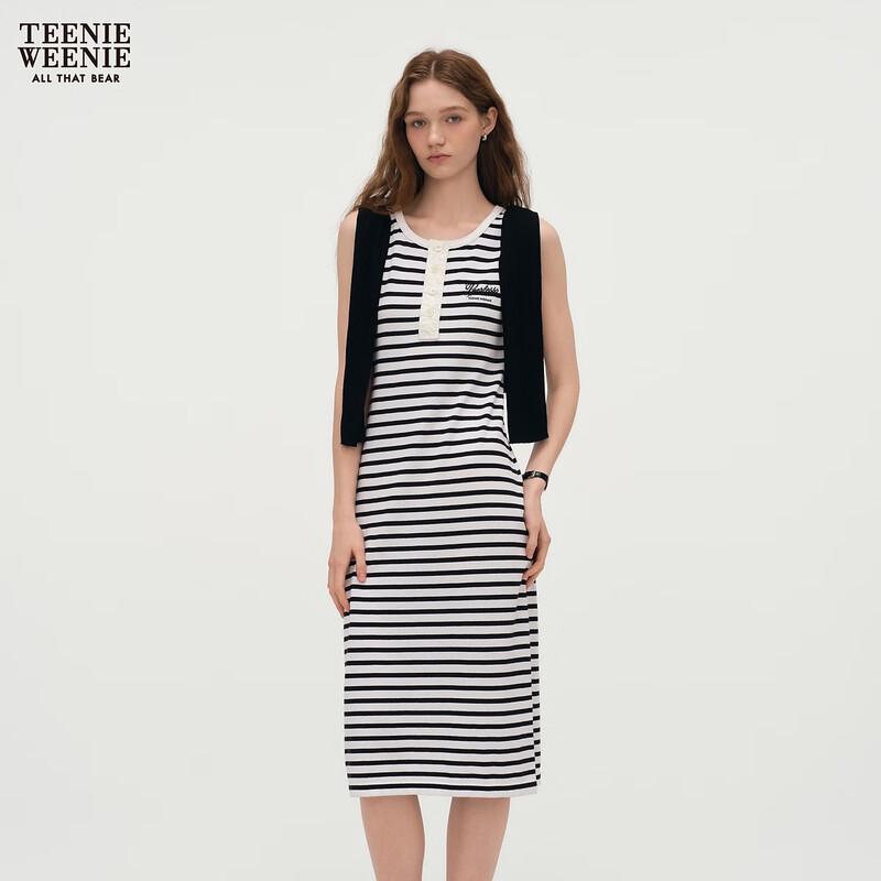 Teenie Weenie Women's Bear Letter Stripe Short Dress