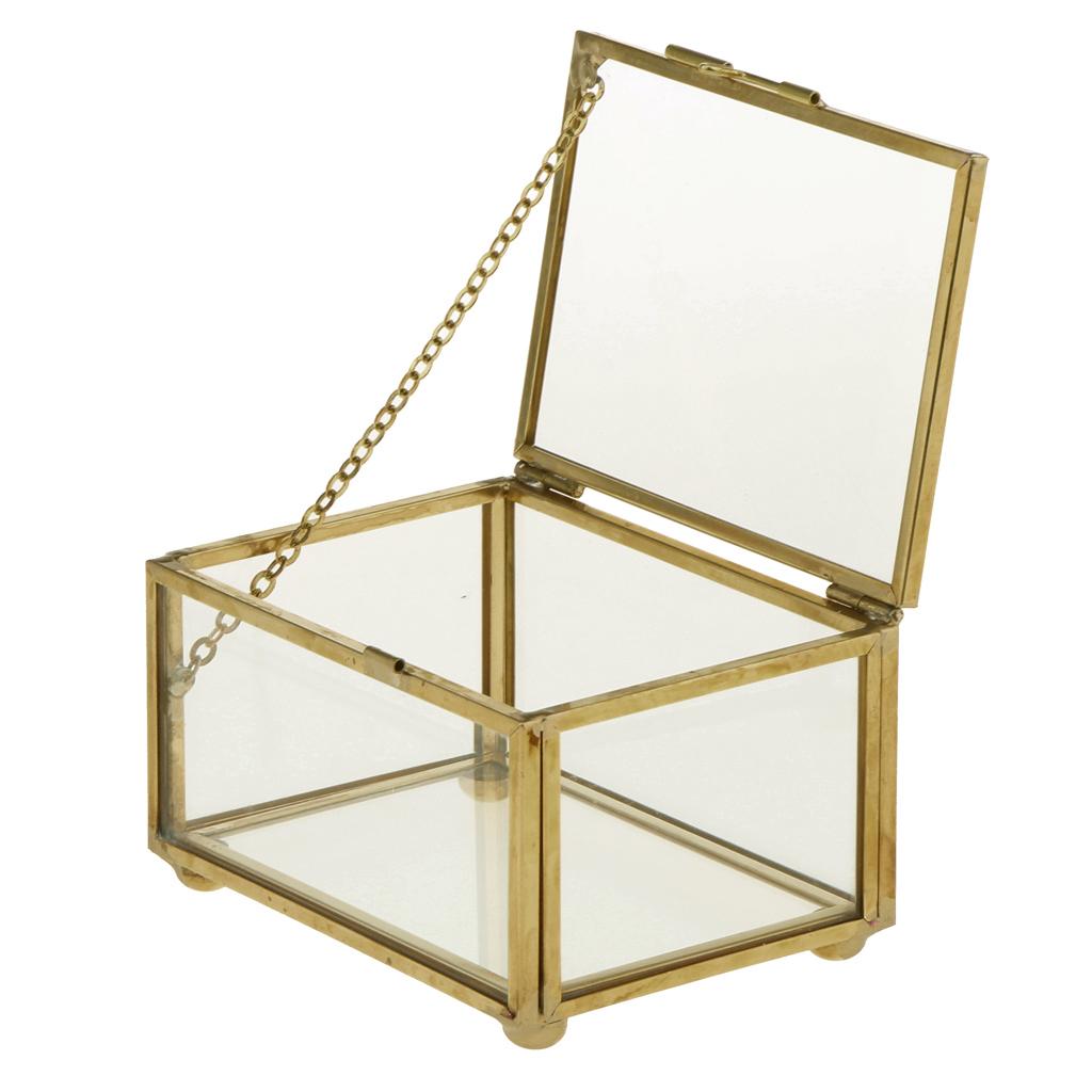 Geometric Glass Jewelry Box Flower Pots