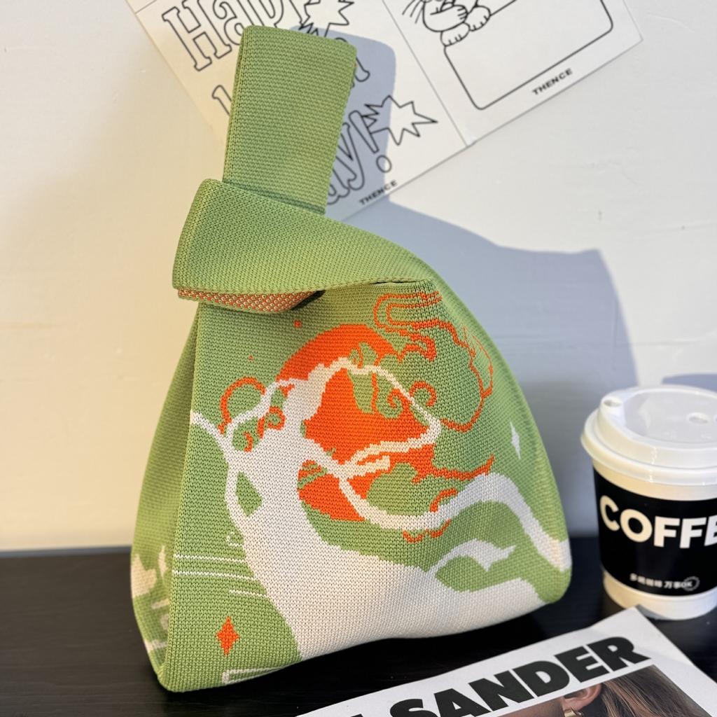 Geantă Tricotată cu Tematică Festivalul Bărcii Dragonului Geantă Cadou pentru Întâlnirea Companiei Geantă de Mână Cadou de Nuntă Geantă Zongzi Geantă Fericită pentru Bomboane