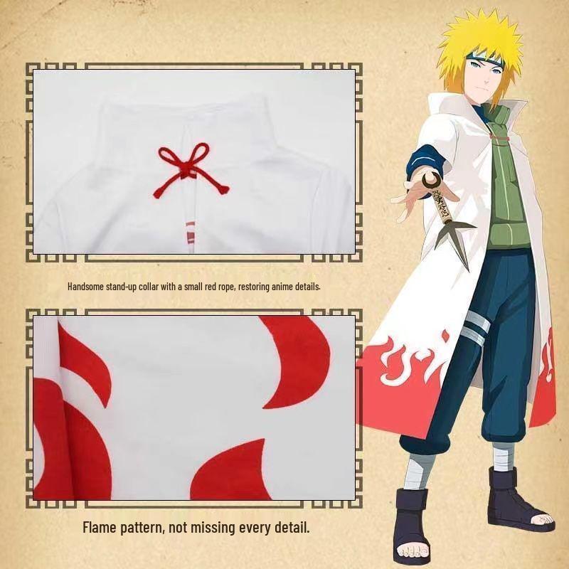 Naruto Čtvrtý Hokage Červený plášť Cosplay Kostýmová sada pro Halloween