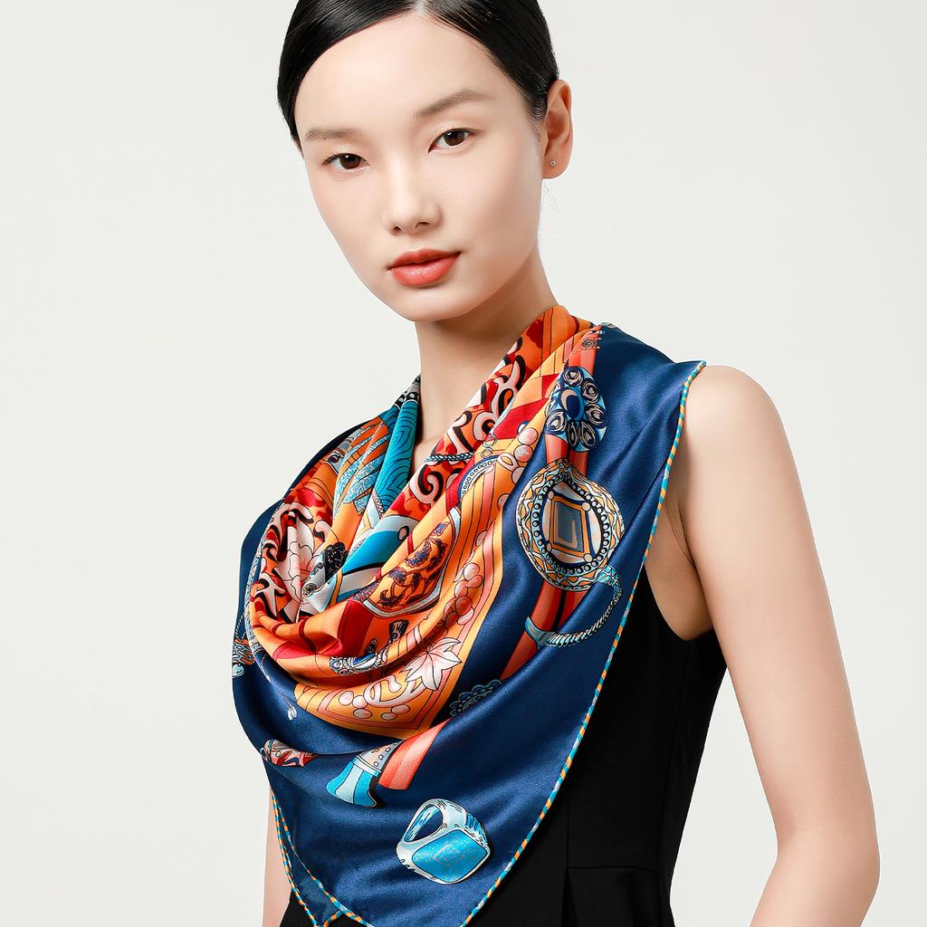 New classic and fashionable silk scarf from the silk industry, 100% mulberry silk fibroin crepe satin versatile women's silk scarf shawl