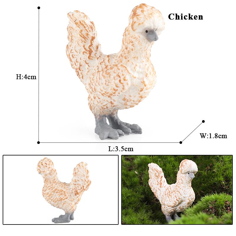 

Oenux Милые животные на ферме Курица Индейка Цыпленок Петух Фигурка Модель Фигурки Птица Миниатюрная Обучающая ПВХ Детская Игрушка