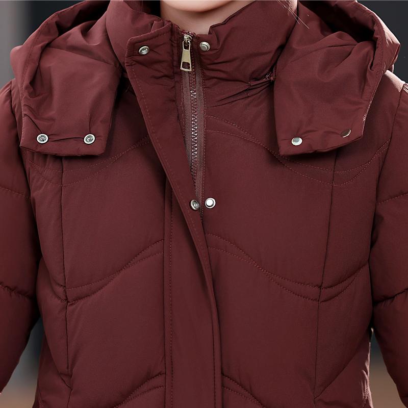 Middle Age Winter Long Coat Female Plus Size Parkas Hooded Elegant Thick Warm Woman Jackets
