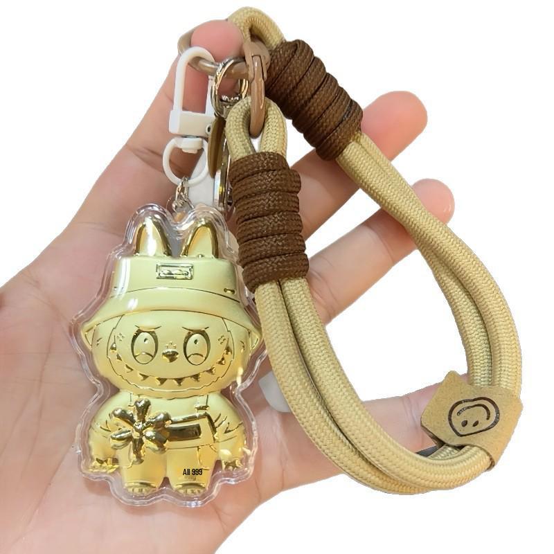 

Shuibei Pure Gold Labubu Cute Cartoon Phone Lanyard Keychain & Bag Charm Gift for Friends Without Gold