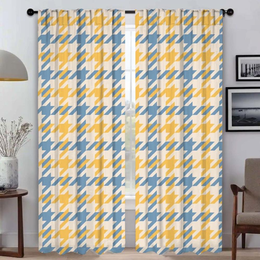 

Шторы для гостиной Шторы для комнаты 2 панели Узор «гусиная лапка» Хэллоуин Украшения Оттенки Разделение Домашний интерьер Шторы Ребенок W50xH70cmx2pcs-CL