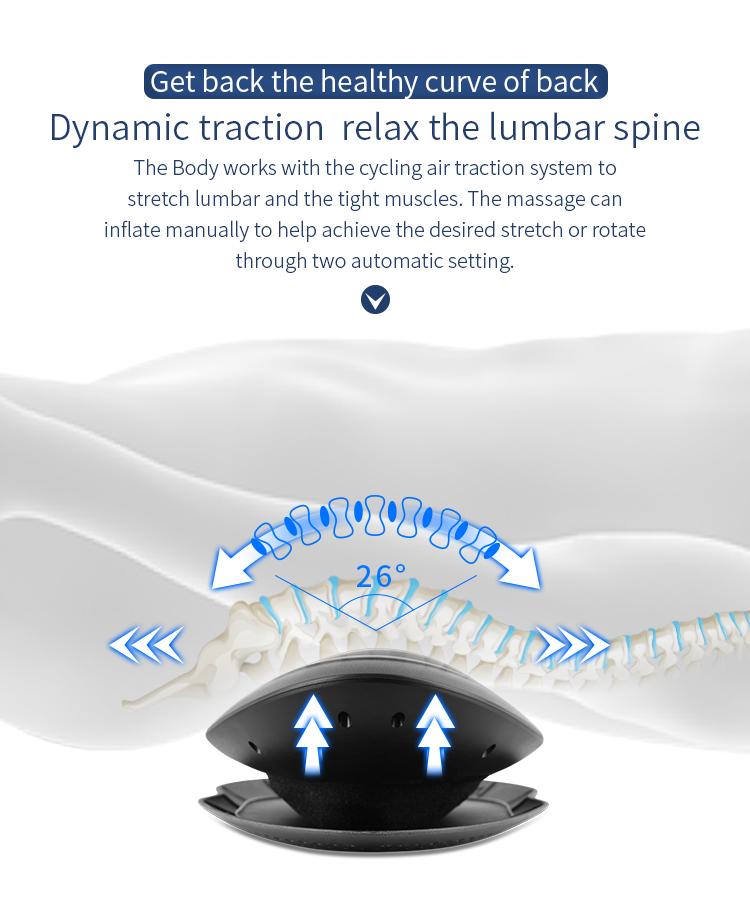 Multi-Level Adjustable Back Vibration Electric Waist Massager Lumbar Traction Device Inflatable Hot Compress Spine
