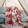 Floral Blanket Personalized Name Flannel Blanket Soft Cozy Plush Throw for Sofa Bed Lightweight Home Décor