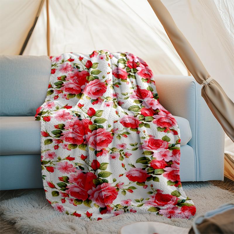 Floral Blanket Personalized Name Flannel Blanket Soft Cozy Plush Throw for Sofa Bed Lightweight Home Décor