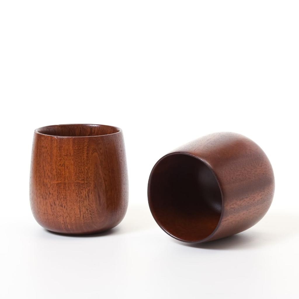 Tokunari Teacups Lacquered 7cm Diameter X 8cm Set of 2 Convenient for Guests or Family (Wooden Teacups, Height), Use, TAW-202