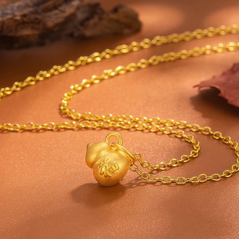 Chinese Panda Heart Gourd Pendant Necklace - Birthday/New Year Gift for Her