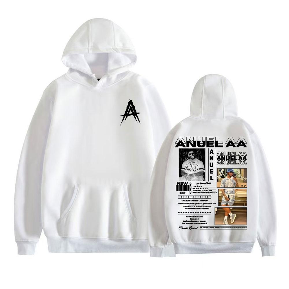Rapper Anuel AA Real Hasta La Muerte World Tour Hoodies Men Women Fashion Hip Hop Pop Music Sweatshirts Fleece Casual Pullovers
