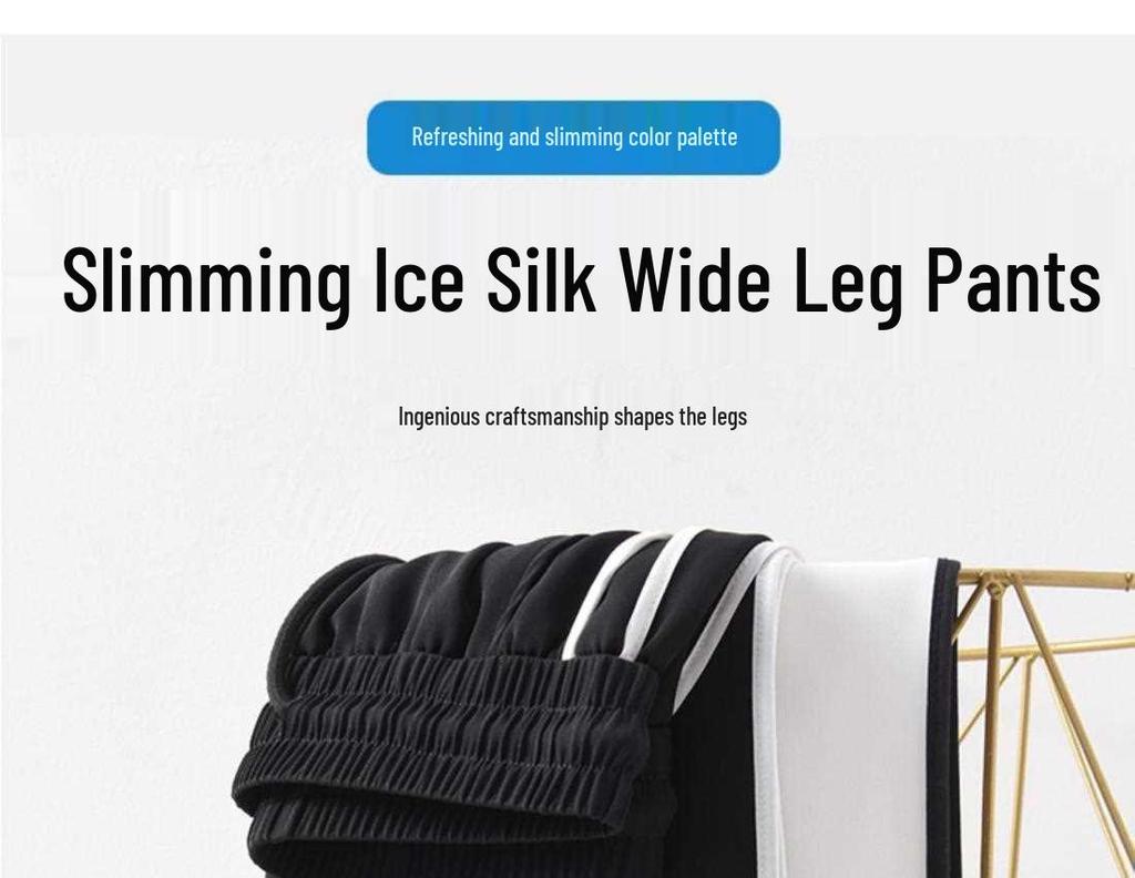Women's Quick-Drying Ice Silk Wide-Leg Pants - Summer 2026 Straight-Leg Drape Casual Sportswear