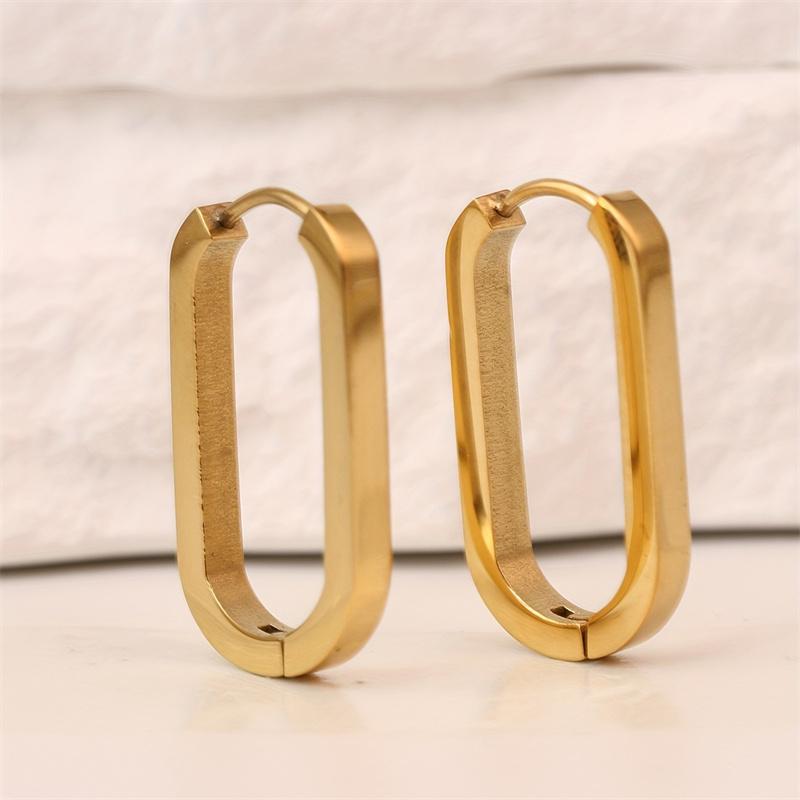 Stainless Steel Square Geometric Earrings For Women Rectangular Gold Metal Earrings Trendy Jewelry Gifts