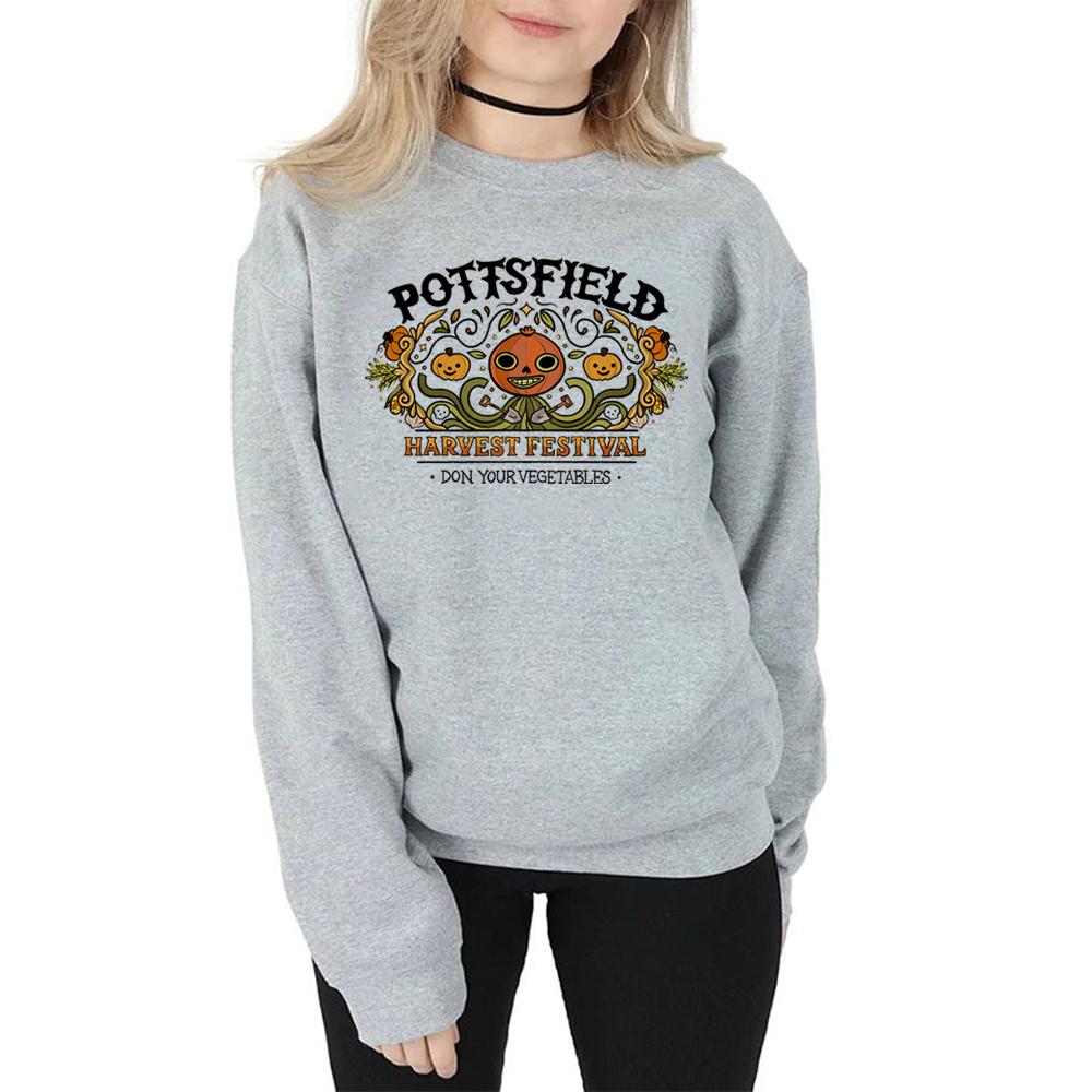 

Винтажная толстовка Pottsfield Harvest Festival Over The Garden Wall Hoodie Pumpkin Halloween Fall Sweatshirt Retro Halloween Top L серый