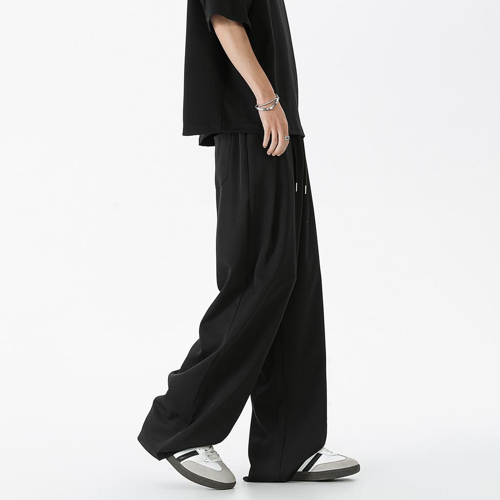 Ice Silk Pants Men's Summer Thin Drape Loose Wide-leg Pants American Trendy Brand Straight Casual Trousers