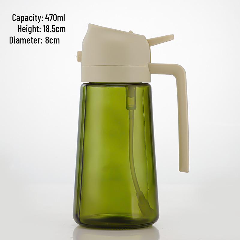 Dual-Use Automatic Oil Dispenser: Leak-Proof Glass Bottle for Spraying and Pouring, Large Capacity